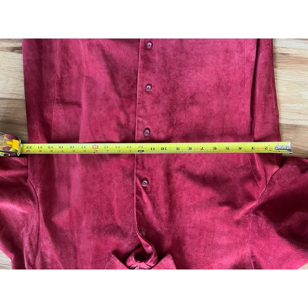 Style & Co. Red Suede Button-Up Jacket - Picture 6 of 9